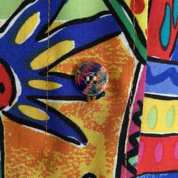 Vintage Palm Bay Dress Womens XL Tropical Maxi Jacket Set Made Hawaii 90s - Picture 6 of 8